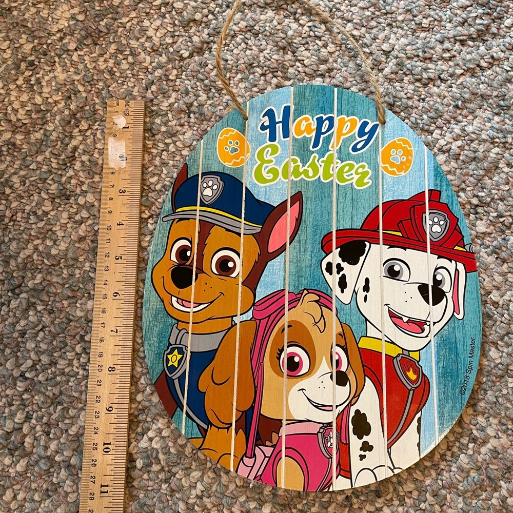 Paw Patrol Happy Easter Wood Egg Sign